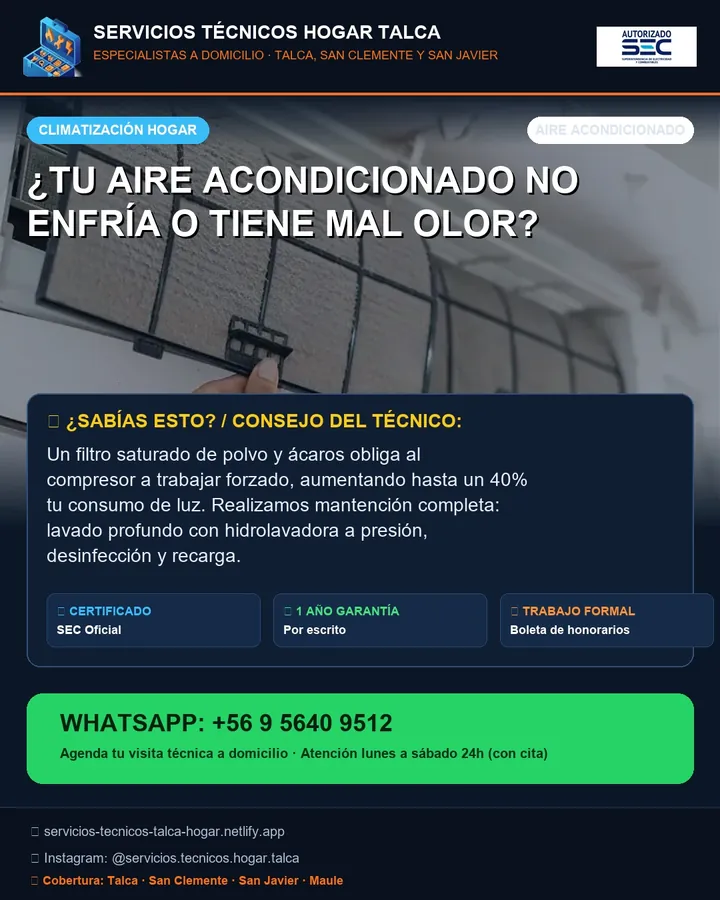 Pieza informativa: aire que no enfría o con mal olor