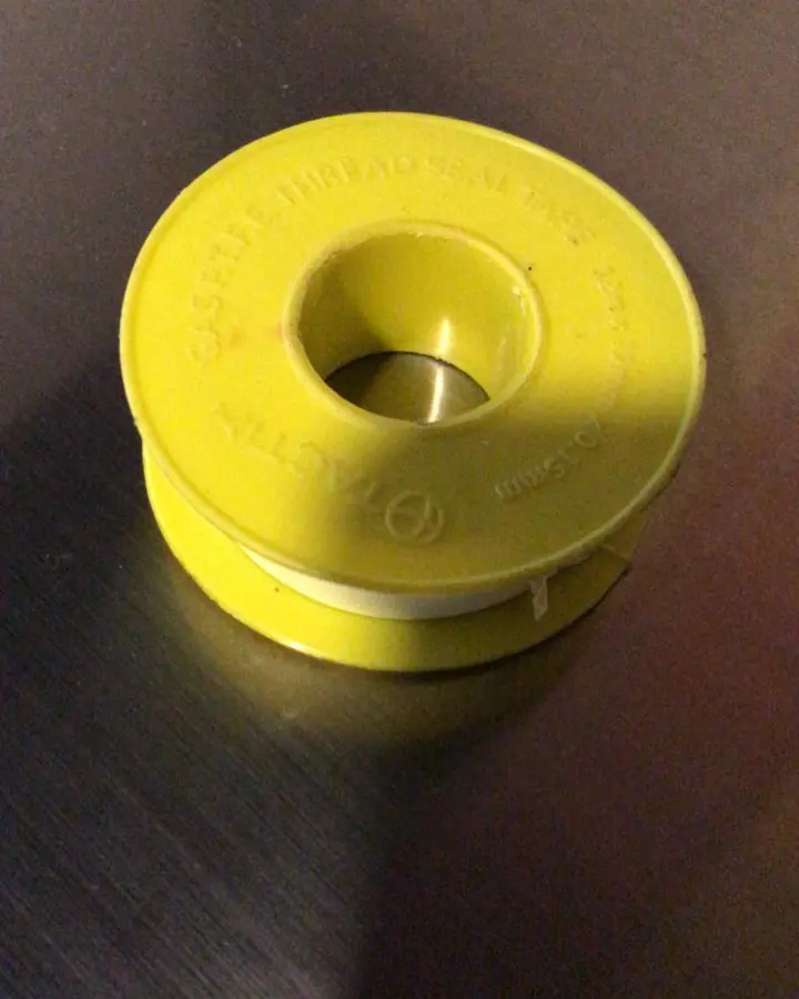 Rollo de cinta de teflón amarilla para uniones de gas